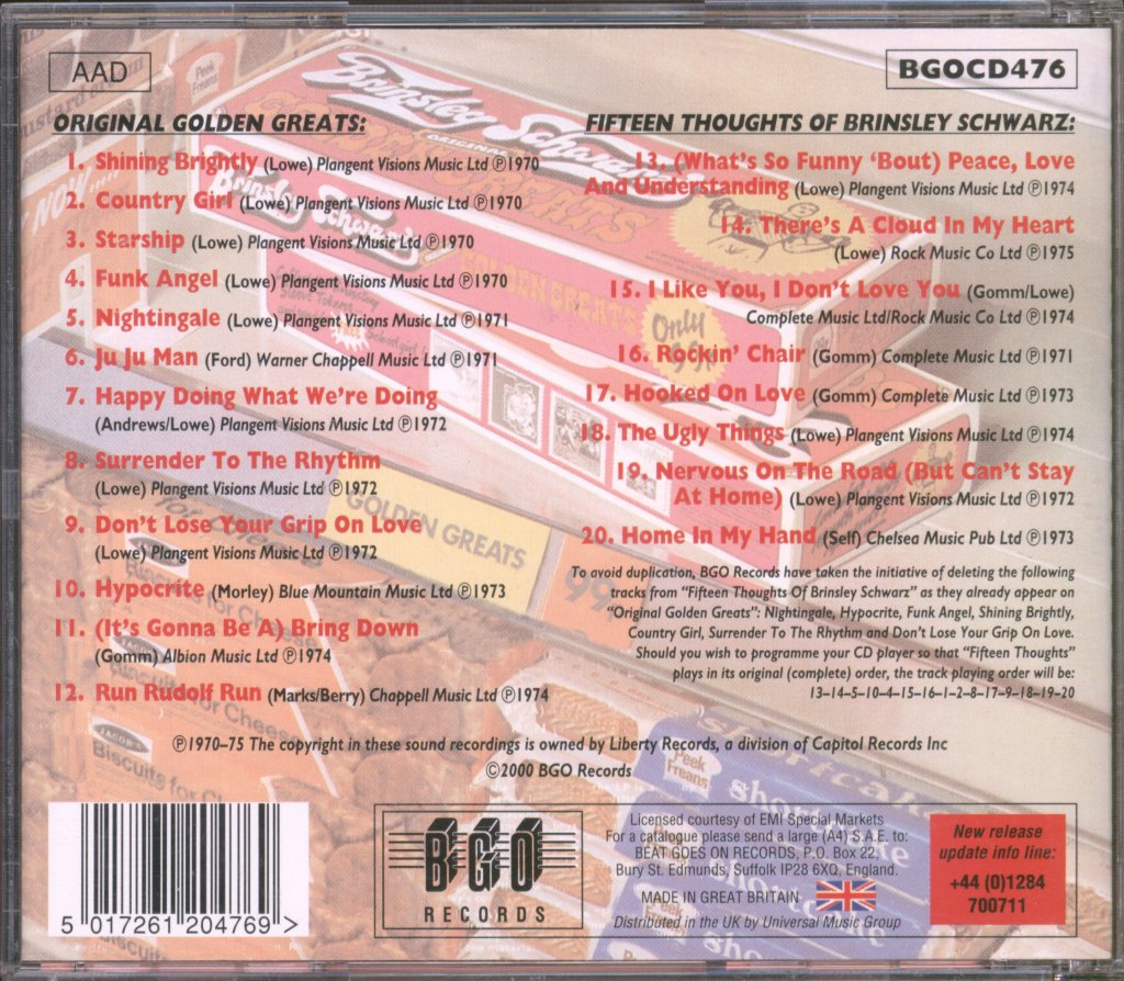 Brinsley Schwarz - Original Golden Greats / Fifteen Thoughts Of Brinsley Schwarz - Cd