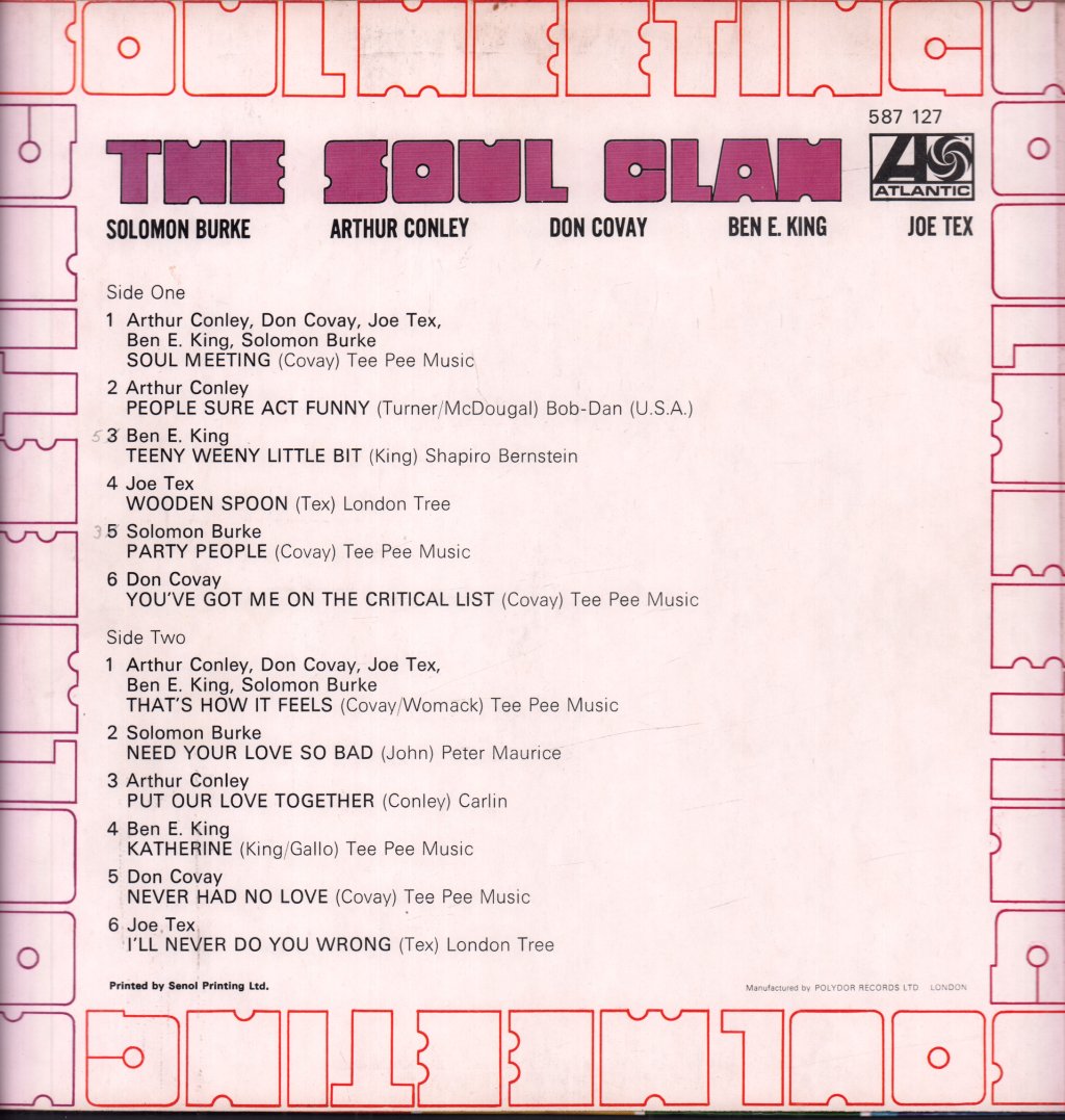 Soul Clan (solomon burke / arthur conley / don covay / ben e.king / joe tex) - Soul Meeting - Lp