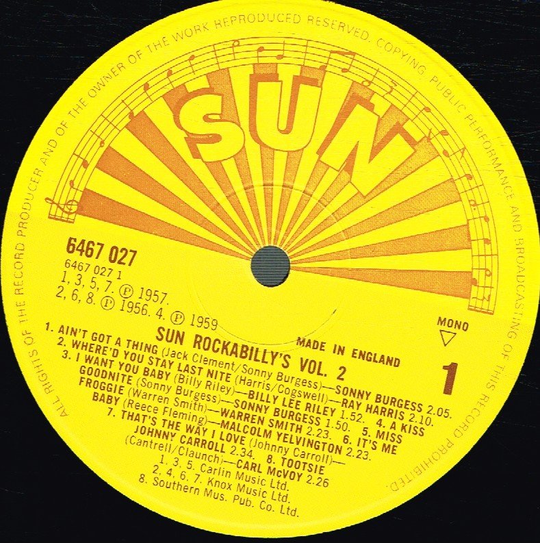 Various Artists - Sun Rockabillys Vol. 2 - Carryin' On - Lp