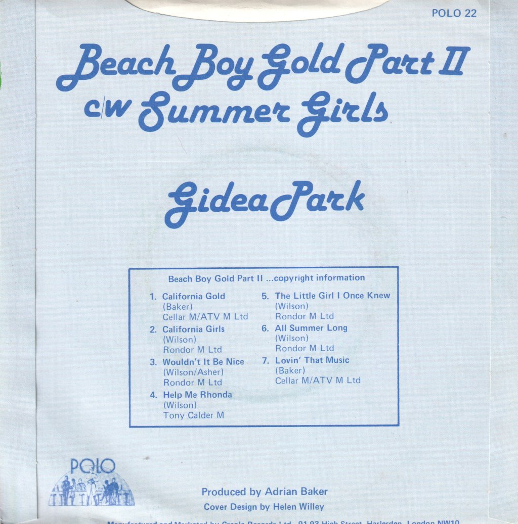 Gidea Park - Beach Boy Gold Part 2 - 7 Inch