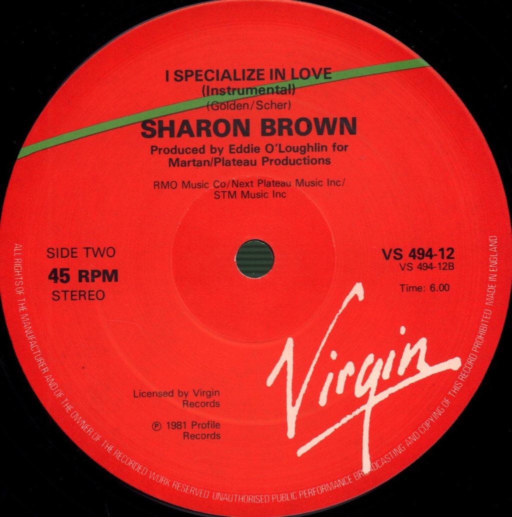 Sharon Brown - I Specialize In Love - 12 Inch