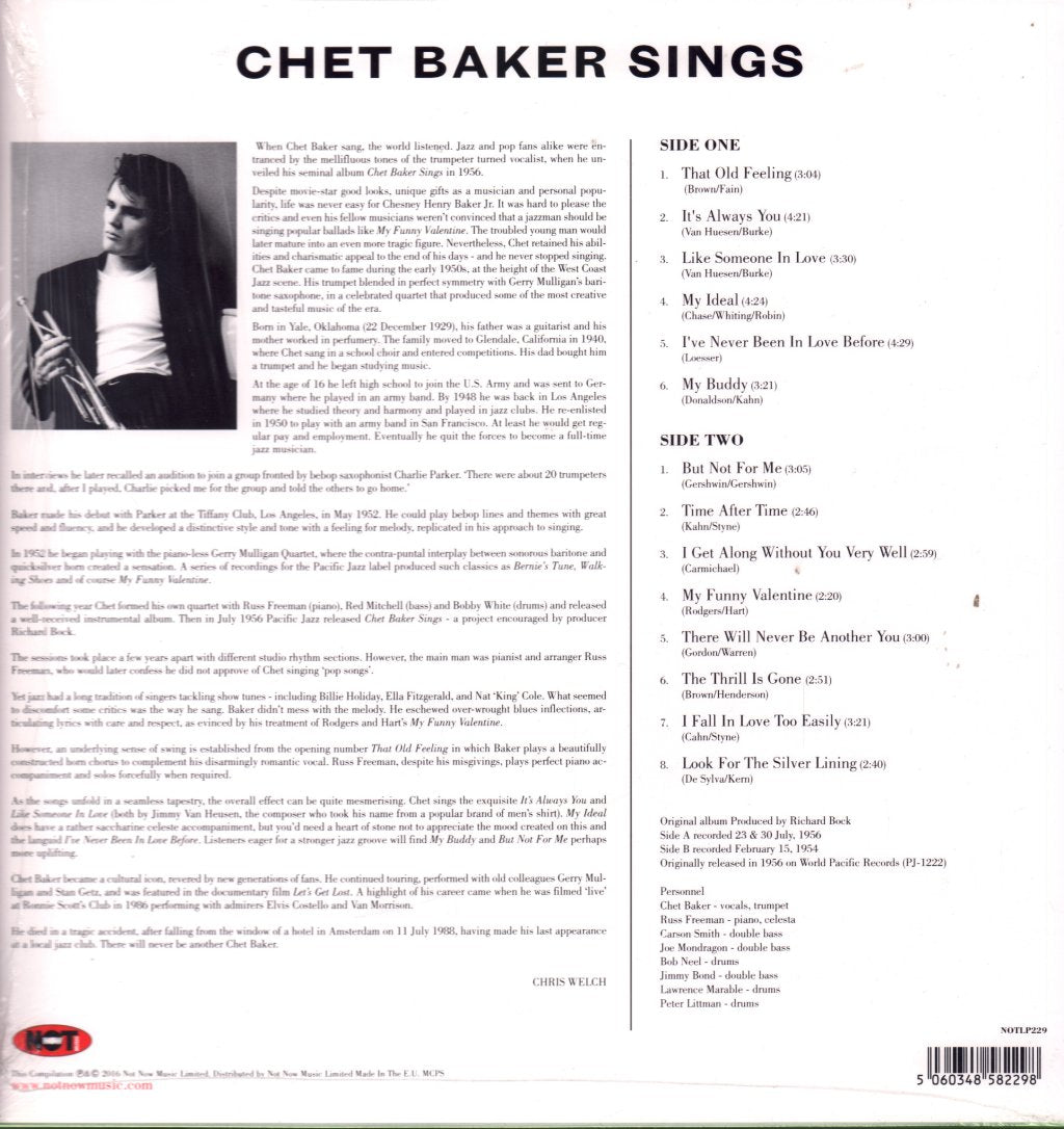 Chet Baker - Chet Baker Sings - Lp