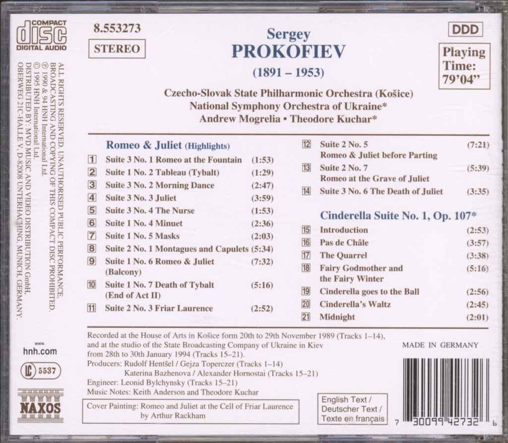 Various Artists - Prokofiev - Romeo & Juliet (Highlights) • Cinderella - Cd