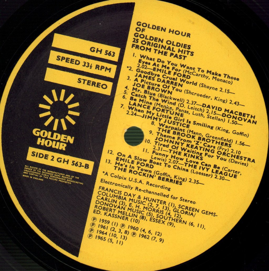 Various Artists - Golden Hour Of Golden Oldies - Lp
