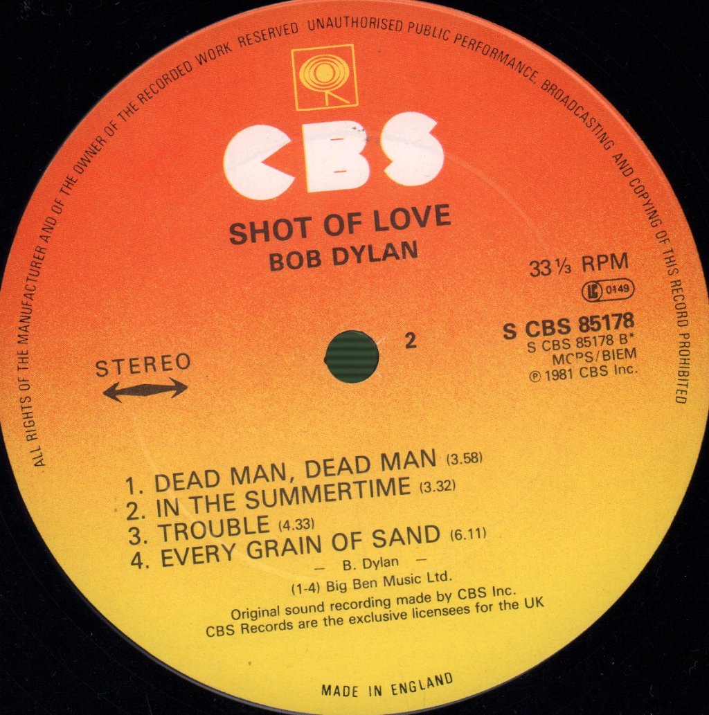 Bob Dylan - Shot Of Love - Lp