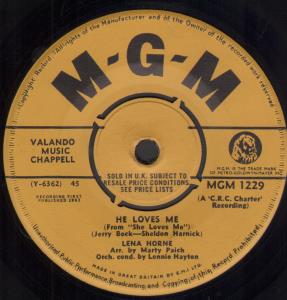 Lena Horne - He Loves Me - 7 Inch