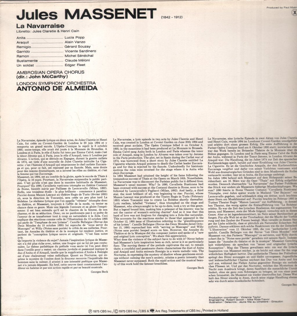 Antonio De Almeida - Massenet La Navarraise - Lp