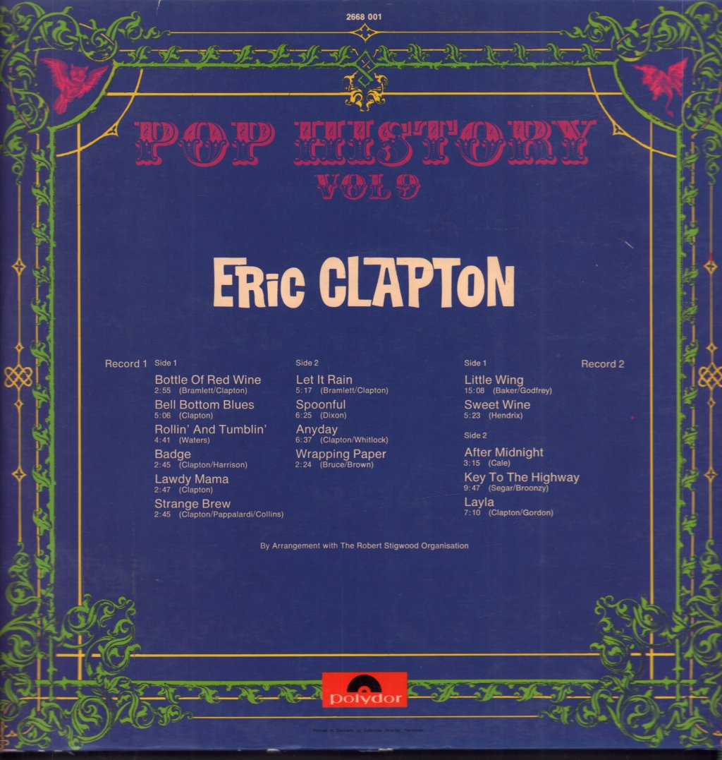 Eric Clapton - Pop History Vol 9 - Double Lp