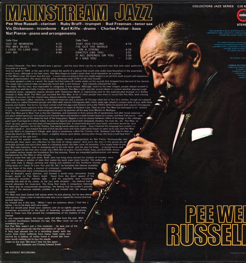 Pee Wee Russell - Mainstream Jazz - Lp