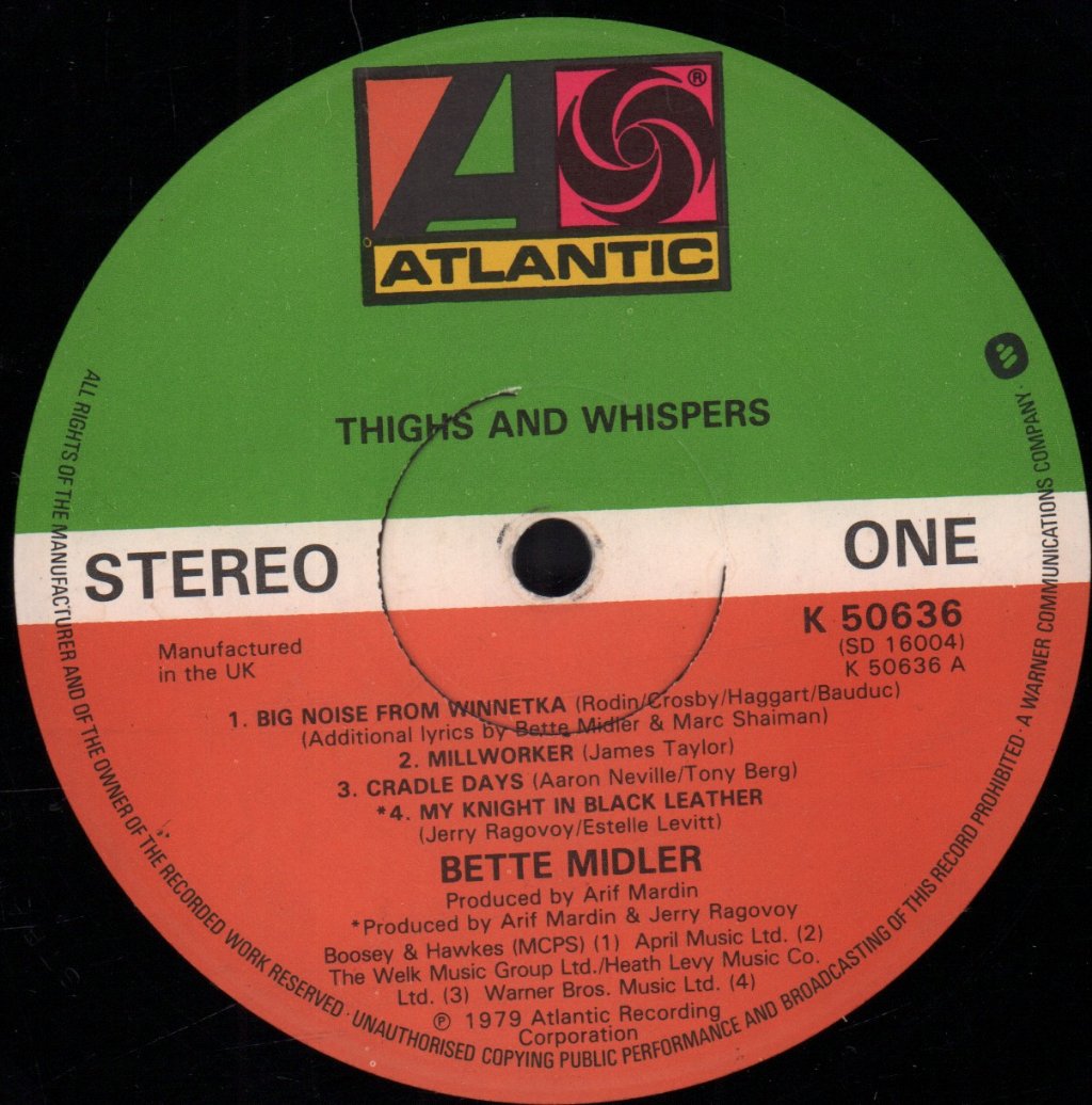 Bette Midler - Thighs And Whispers - Lp