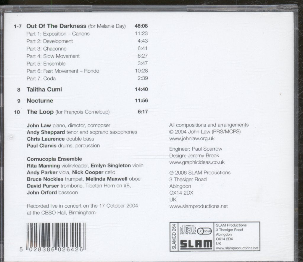 John Law, Cornucopia Ensemble - Out Of The Darkness - Cd