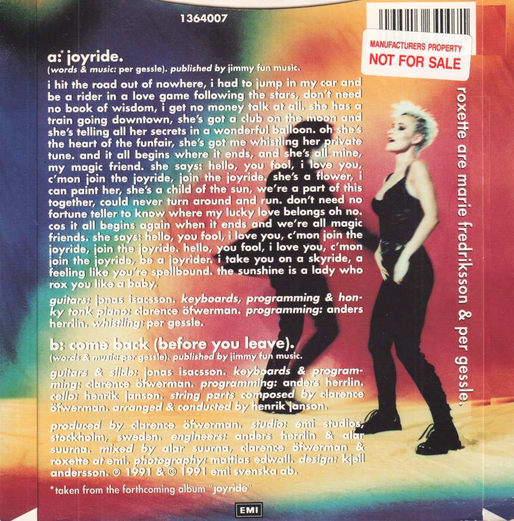 Roxette - Joyride - 7 Inch