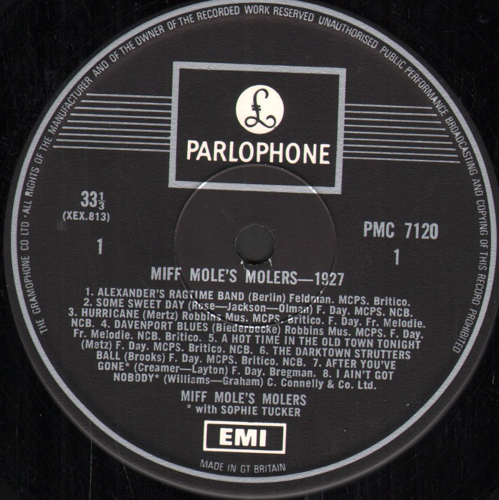 Miff Mole's Molers - Miff Mole's Molers 1927 - Lp