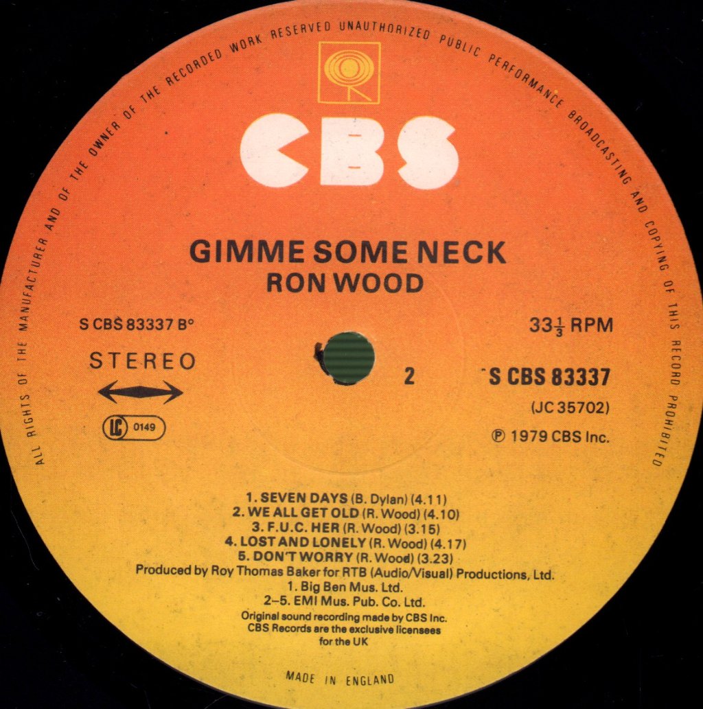 Ron Wood - Gimme Some Neck - Lp