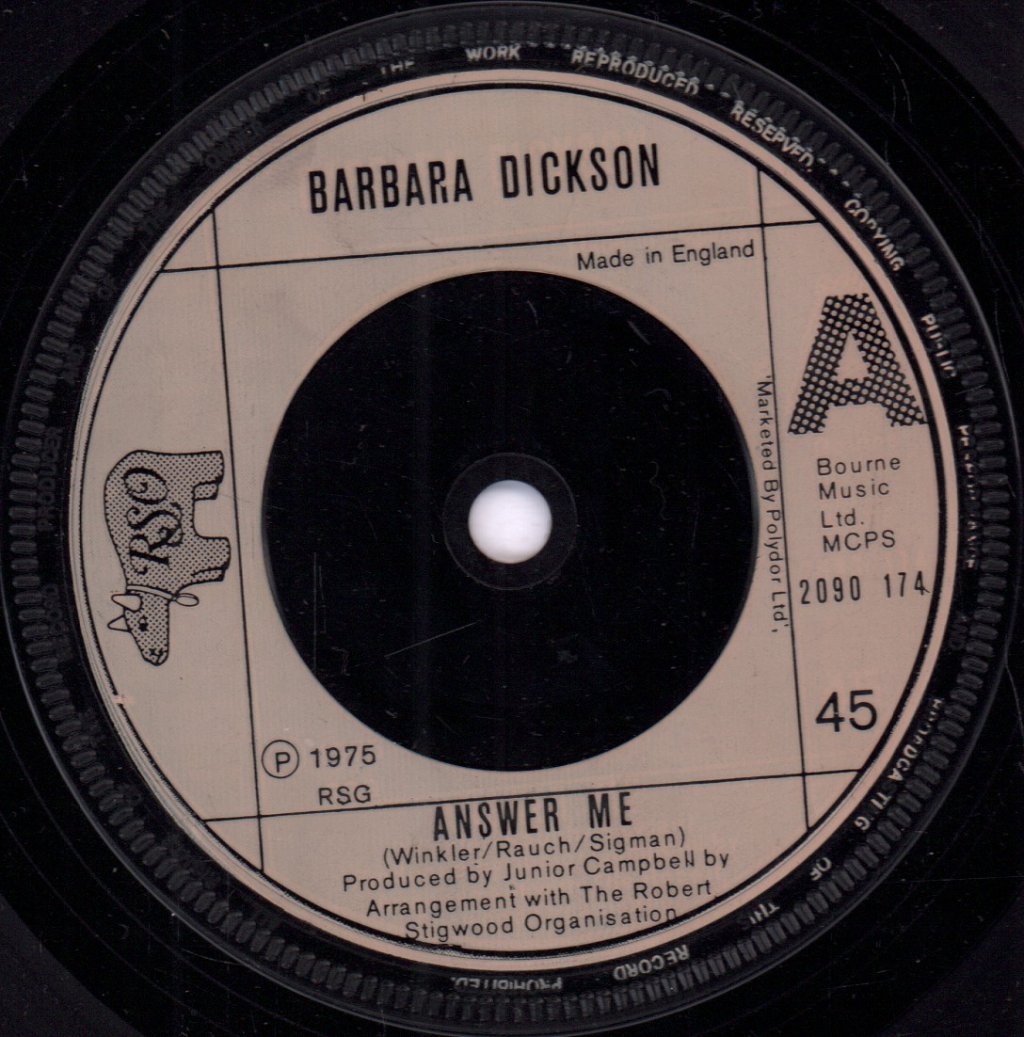 Barbara Dickson - Answer Me - 7 Inch