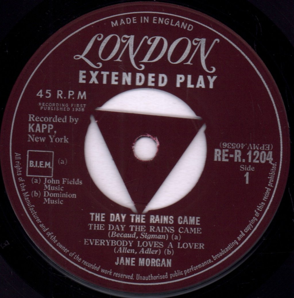 Jane Morgan - Day The Rains Came - 7 Inch