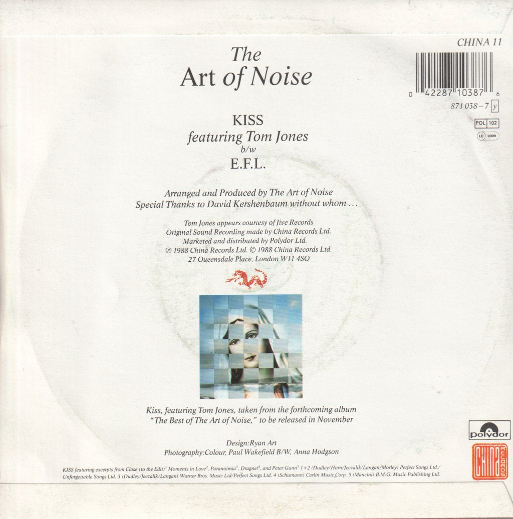 Art Of Noise Featuring Tom Jones - Kiss - 7 Inch