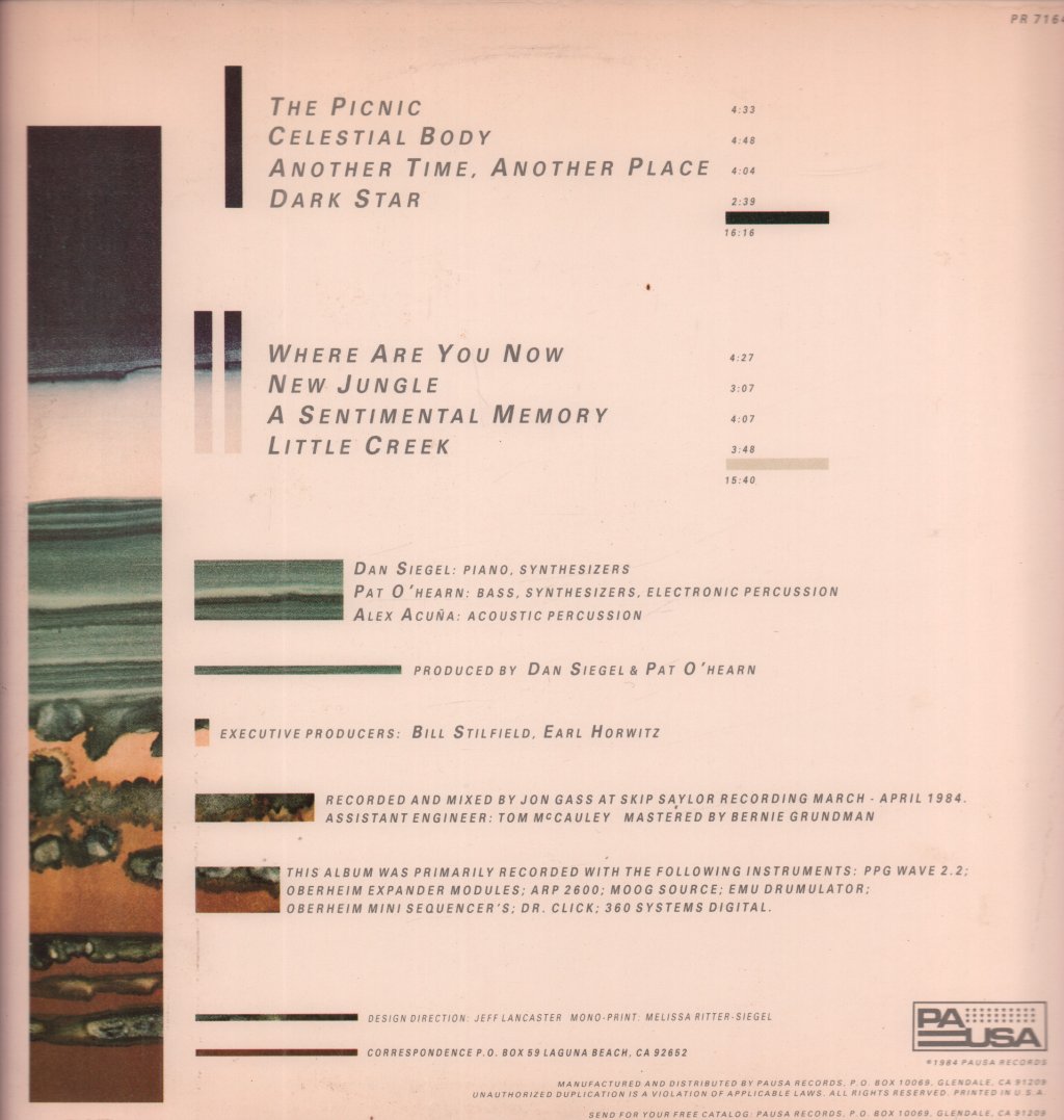Dan Siegel Featuring Patrick O'Hearn & Alex Acuna - Another Time Another Place - Lp