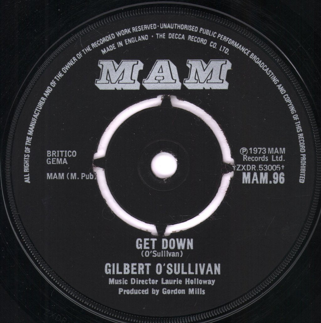 Gilbert O'Sullivan - Get Down - 7 Inch