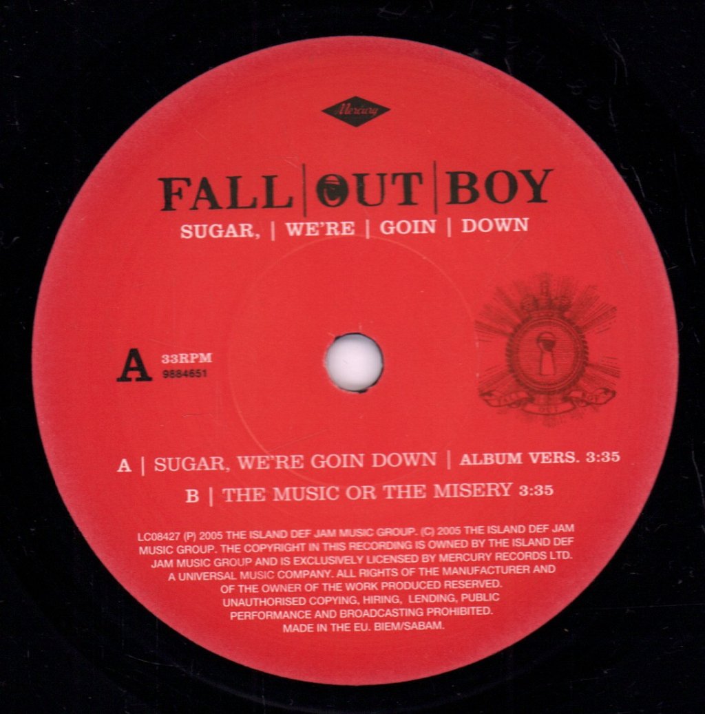 Fall Out Boy - Sugar, We're Goin Down - 7 Inch