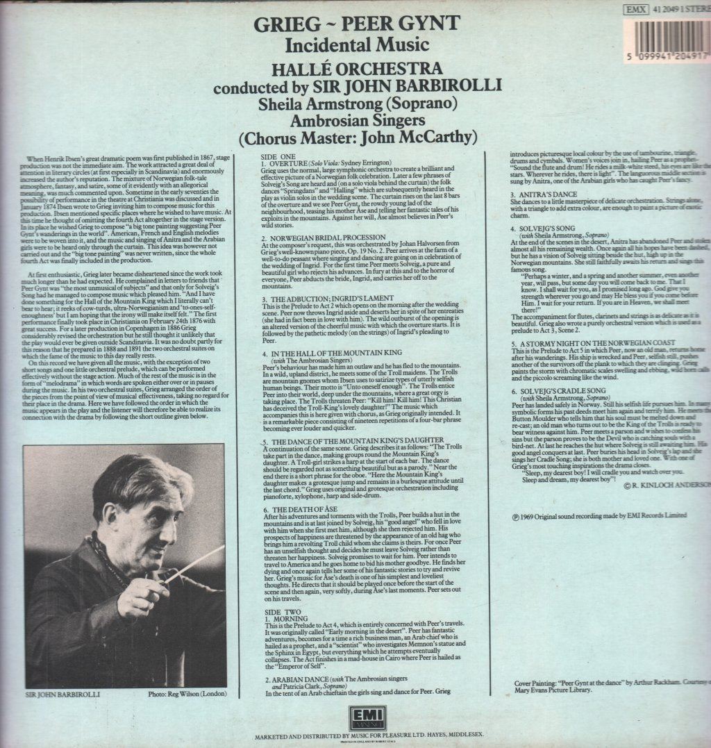 Halle Orchestra - grieg Peer Gynt incidental music - Lp