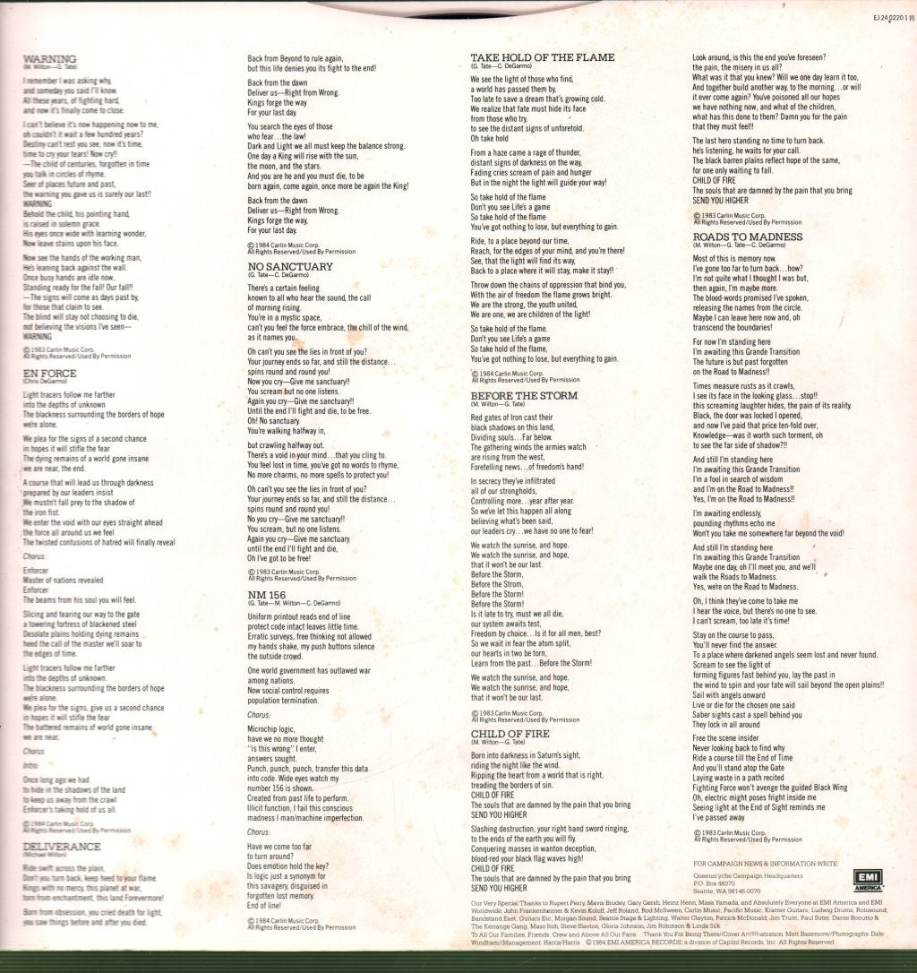 Queensryche - Warning - Lp