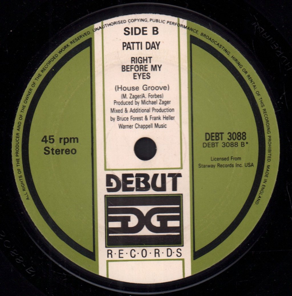 Patti Day - Right Before My Eyes - 7 Inch
