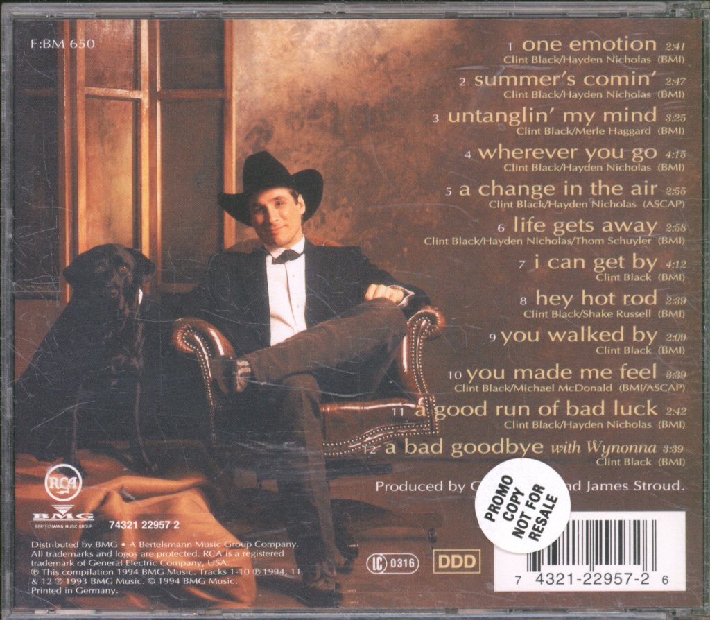 Clint Black - One Emotion - Cd