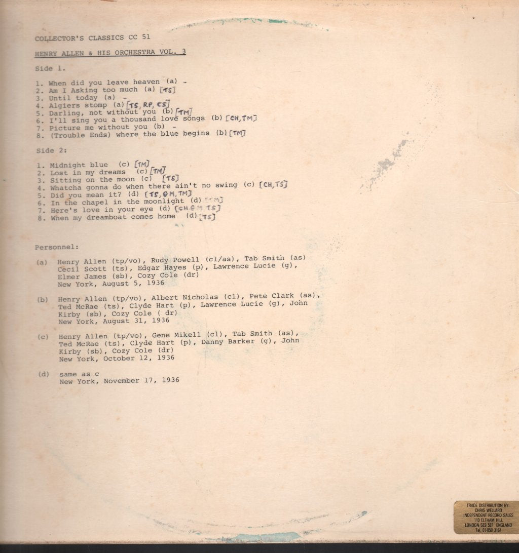 Henry Red Allen - 1936 Vol. 3 - Lp