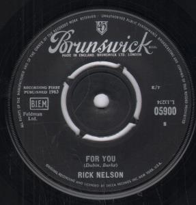 Rick Nelson - For You - 7 Inch