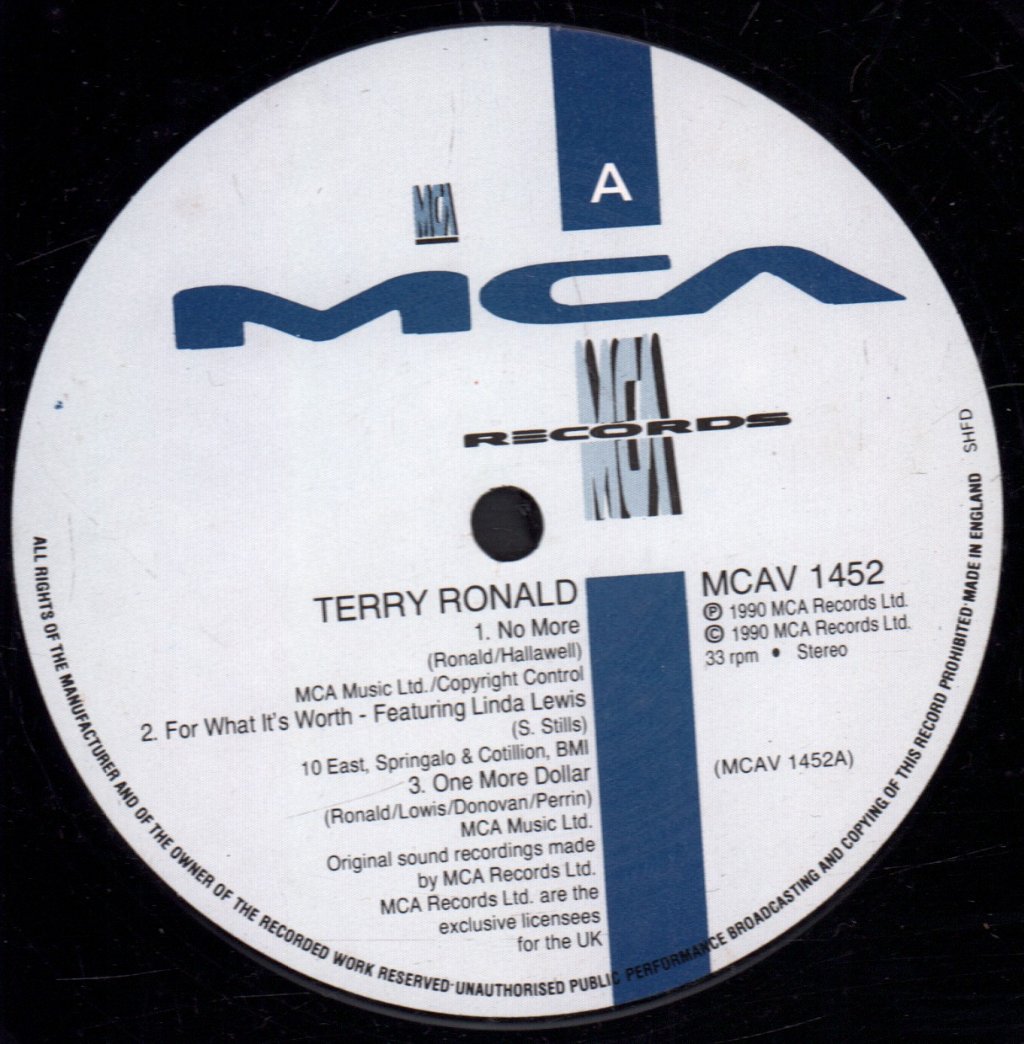 Terry Ronald - Studio Sessions - 10 Inch