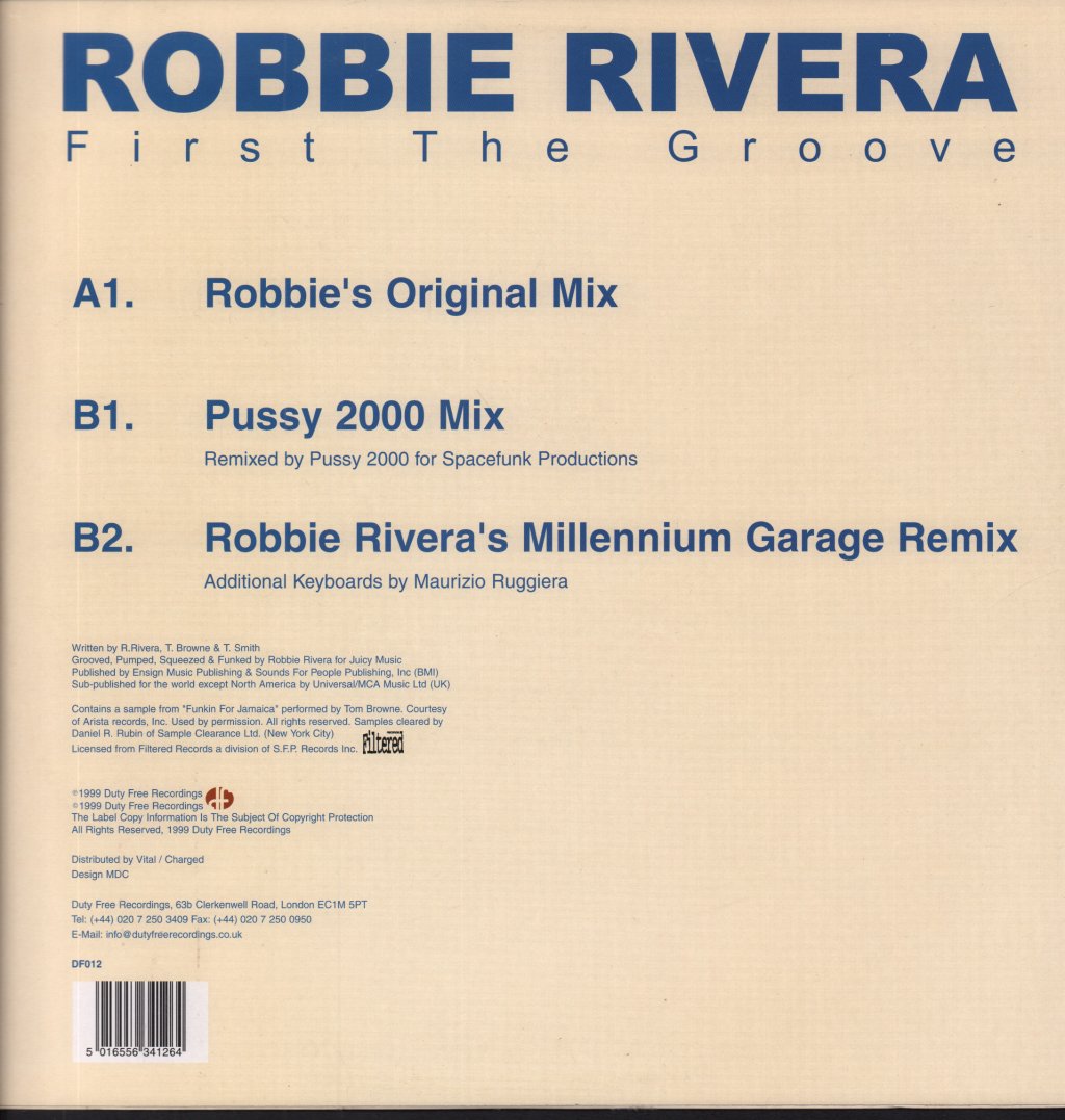 Robbie Rivera - First The Groove - 12 Inch