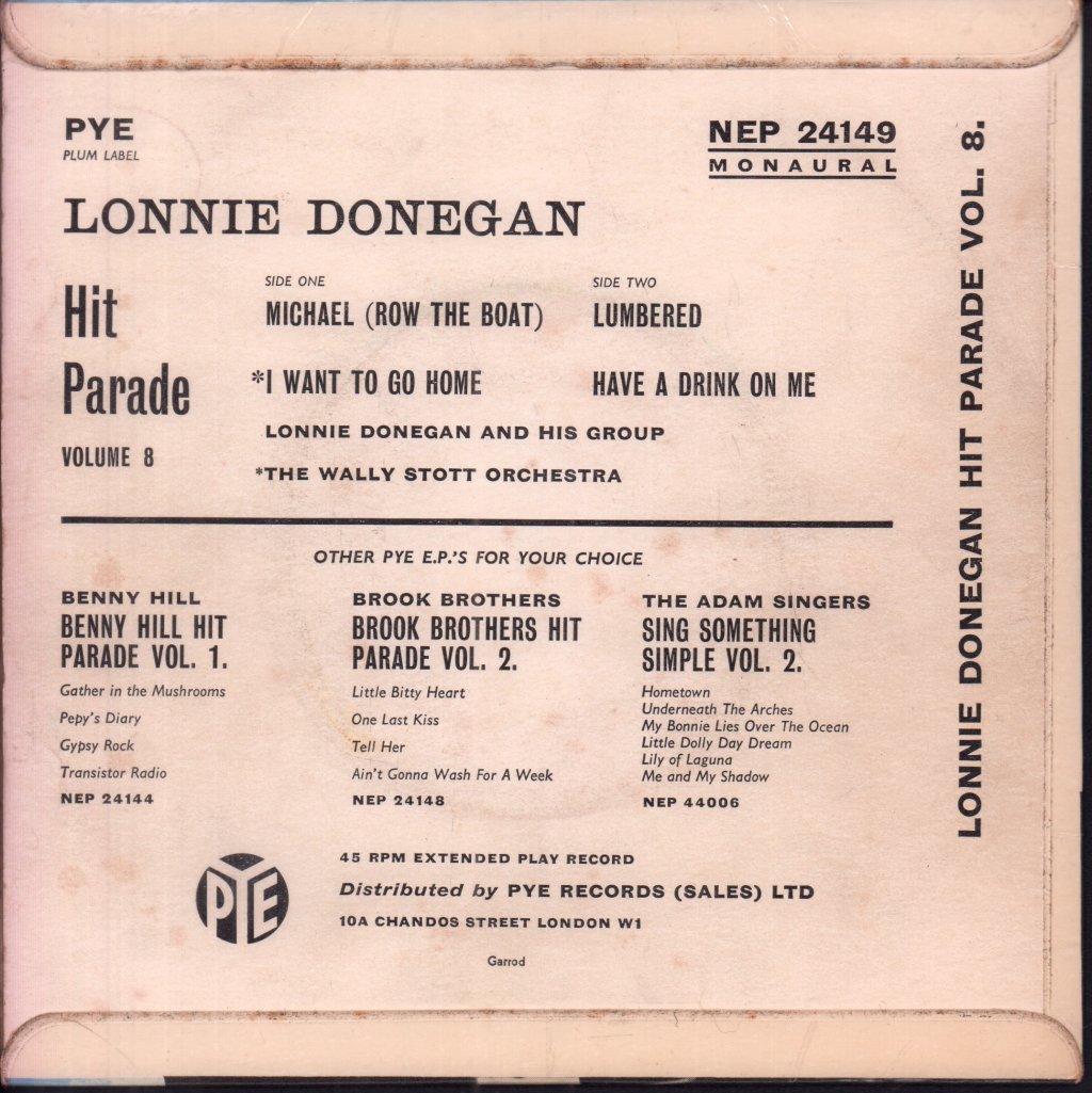 Lonnie Donegan - Hit Parade Volume Eight - 7 Inch