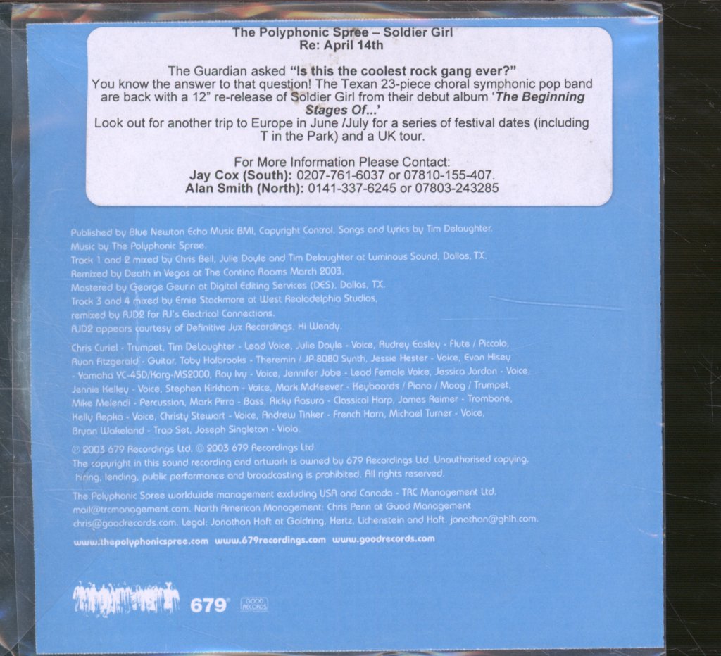Polyphonic Spree - Soldier Girl - Cdr