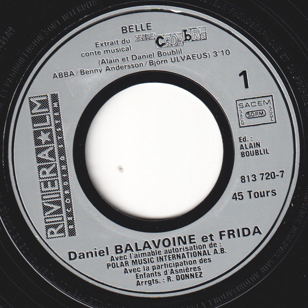 Balavoine And Frida - Belle (Extrait Du Conte Musical ABBACaDAbRa) - 7 Inch