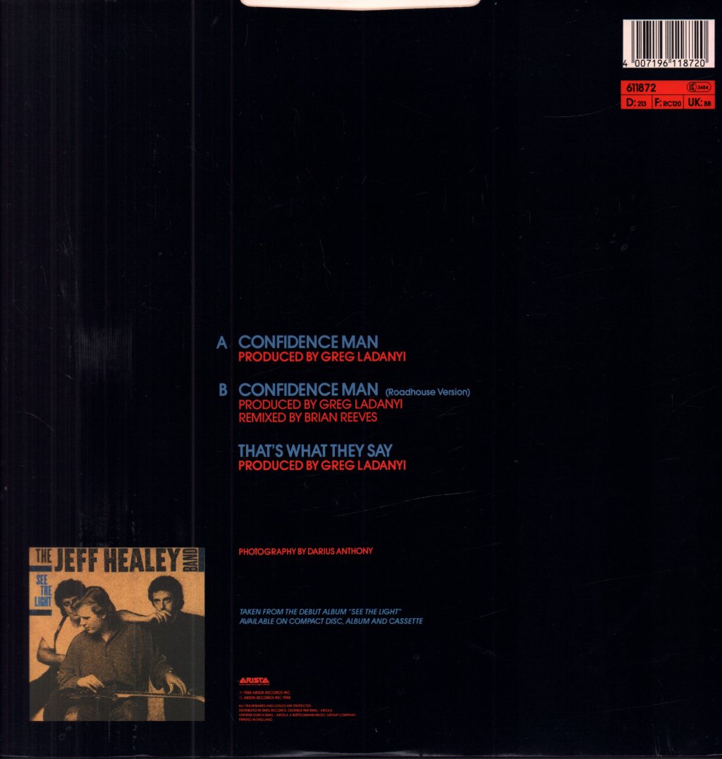 Jeff Healey Band - Confidence Man - 12 Inch