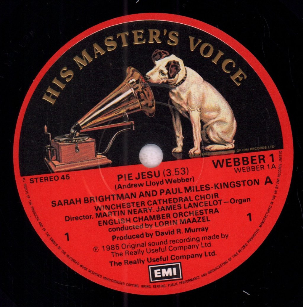 Sarah Brightman And Paul Miles Kingston - Pie Jesu - 7 Inch