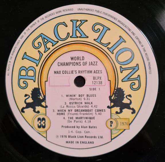 Max Collie Rhythm Aces - World Champions Of Jazz - Double Lp