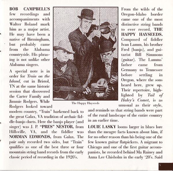 Various Artists - Times Ain't Like They Used To Be: Early American Rural Music. Classic Recordings Of The 1920’s And 30's. Vol. 1 - Cd