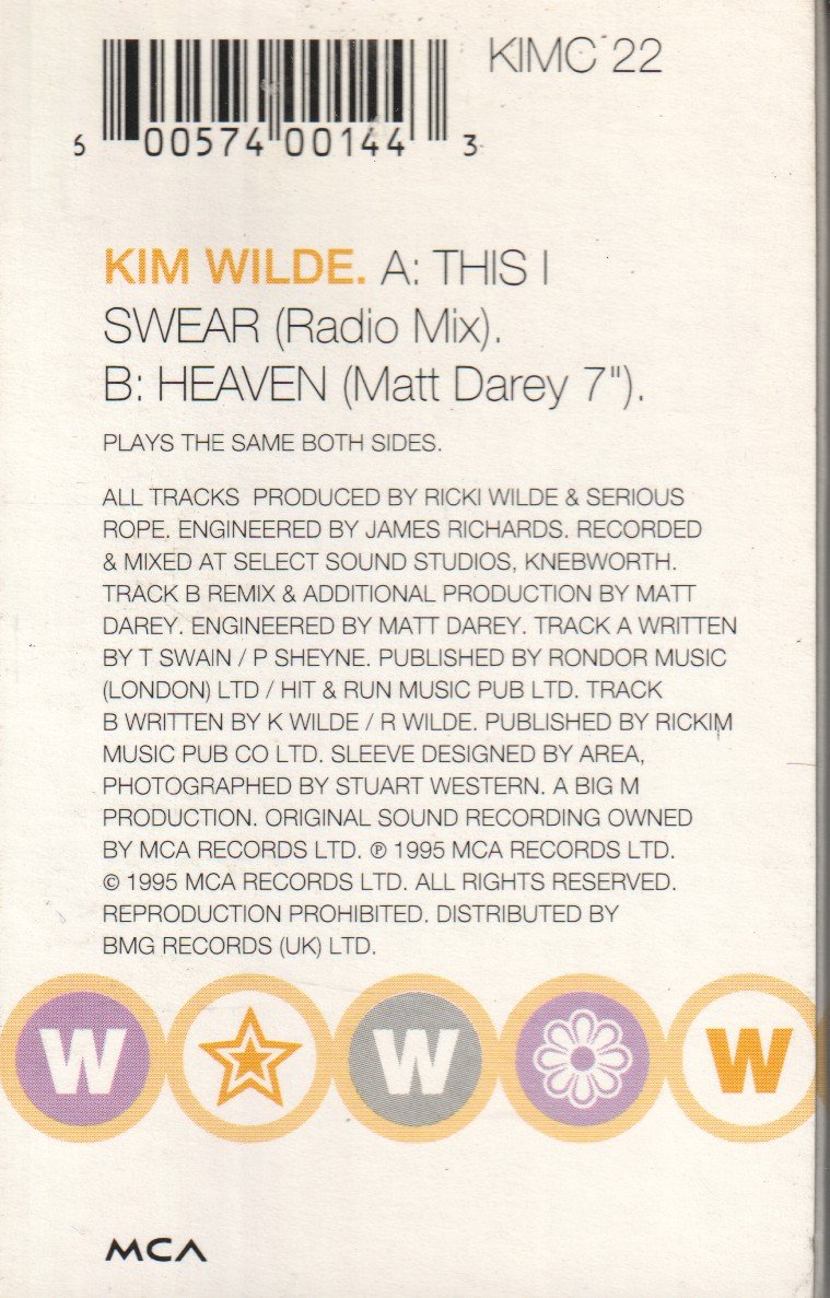 Kim Wilde - This I Swear - Cassette