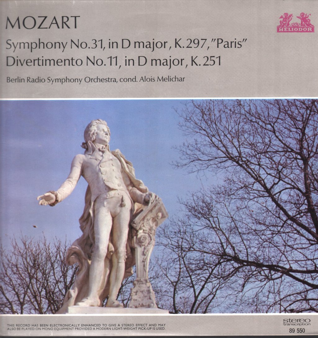 Alois Melichar / Berlin Radio Symphony Orchestra - Mozart - Symphony No.31 In D Major, K297 Paris - Lp