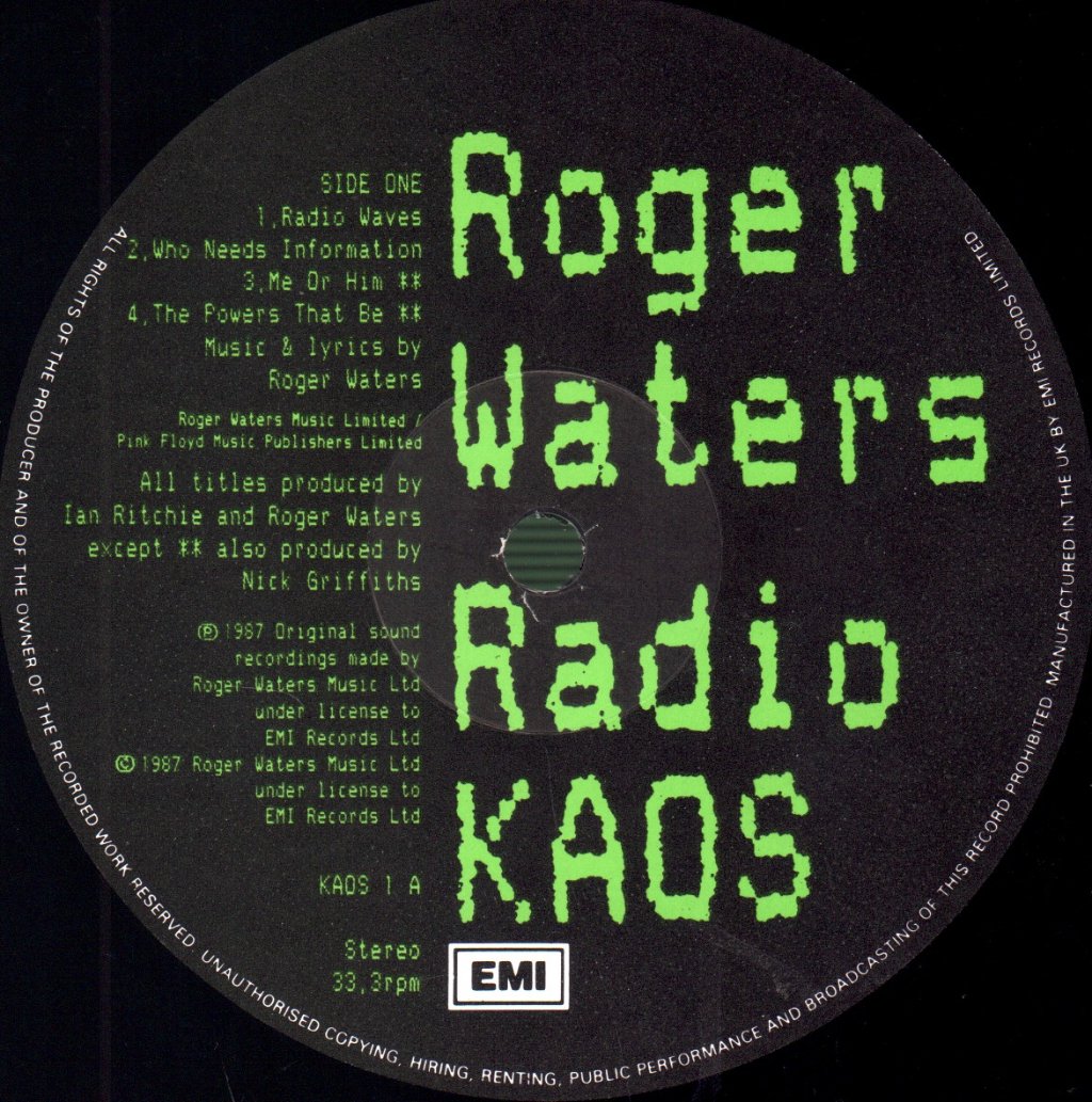 Roger Waters - Radio Kaos - Lp