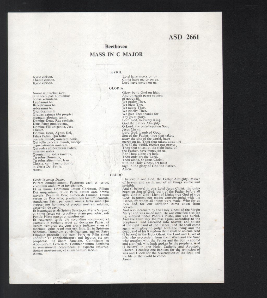 Elly Ameling / Janet Baker / Theo Altmeyer / Carlo Maria Giulini / New Philharmonia - Beethoven - Mass In C - Lp