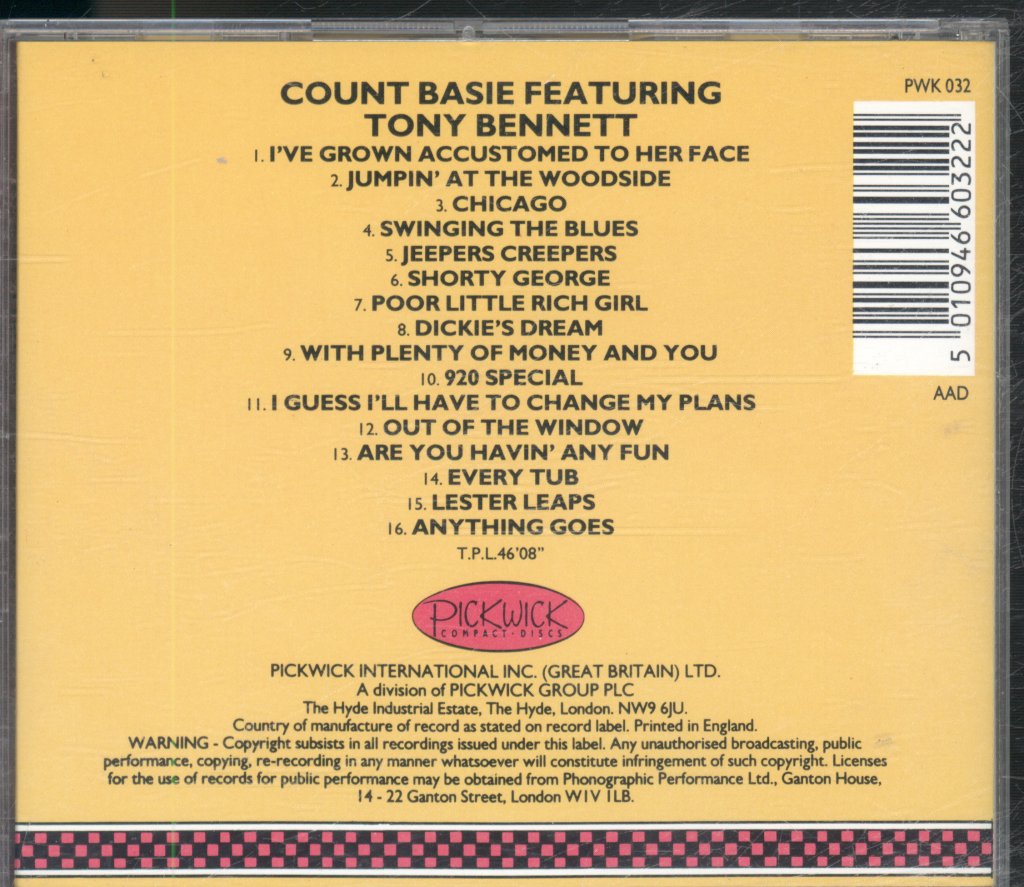 Count Basie featuring Tony Bennett - Count Basie Featuring Tony Bennett - Cd