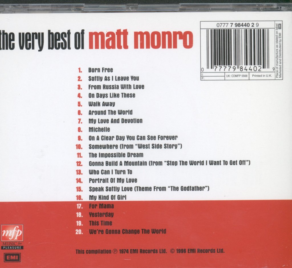 Matt Monro - Very Best Of Matt Monro - Cd