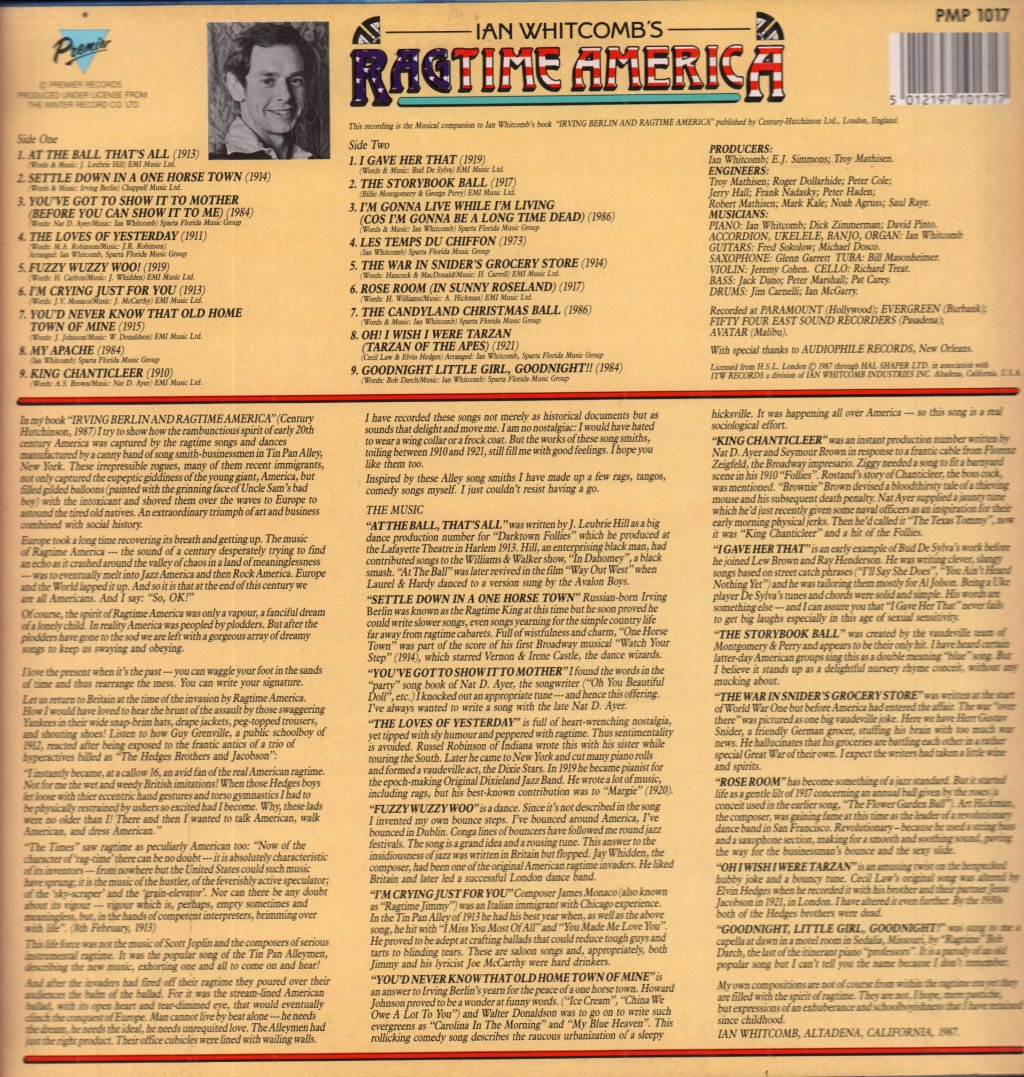 Ian Whitcomb - Ian Whitcomb's Ragtime America - Lp