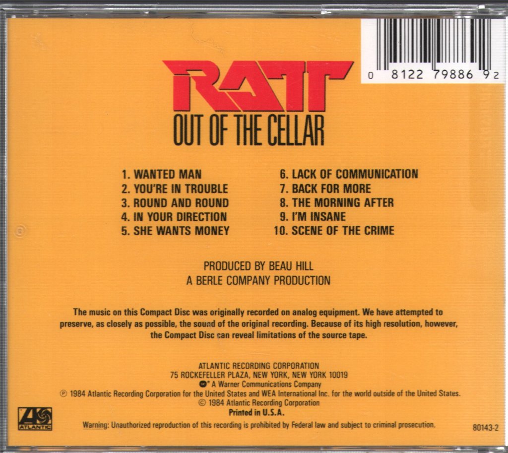 Ratt - Out Of The Cellar - Cd