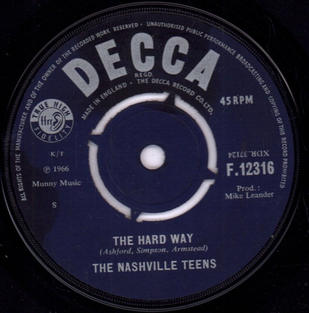 Nashville Teens - Hard Way - 7 Inch