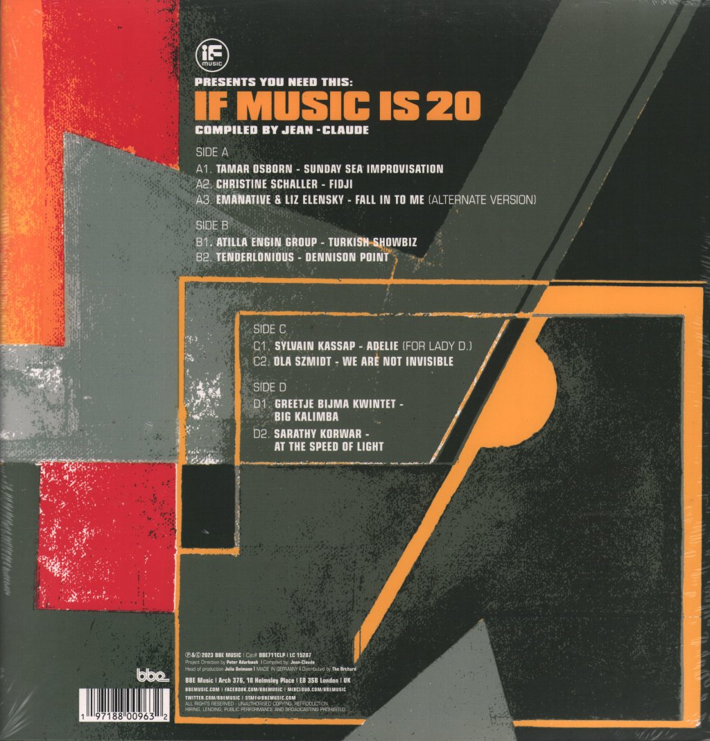Various Artists - If Music Presents You Need This: If Music Is 20 Compiled By Jean-Claude - Double Lp