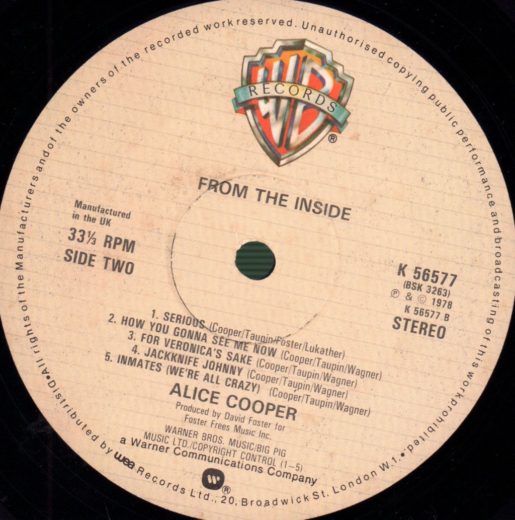 Alice Cooper - From The Inside - Lp